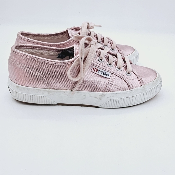 Superga Women's Metallic Pink Cotmetu Lace-Up Low Top Fashion Sneakers Size 5 - Picture 7 of 11